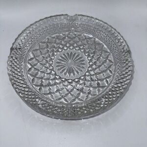 Vintage Anchor Hocking Wexford Ashtray Heavy Crystal Clear Glass Large 8-1/2"